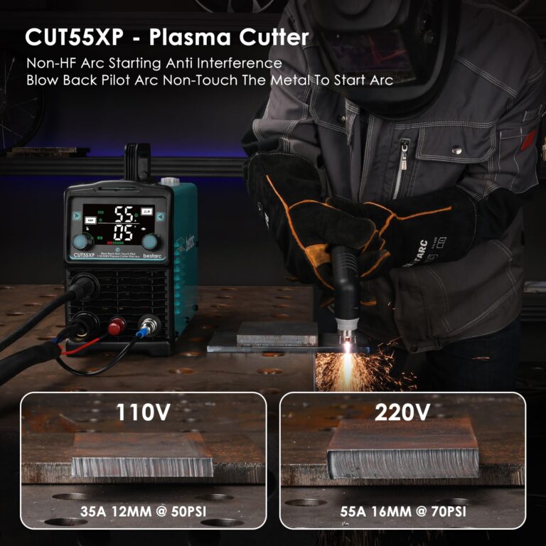 bestarc 55Amps Plasma Cutter, Blow Back Pilot Arc With [Air Sensor Technology], 110V/220V Dual Voltage Non-HF Plasma Cutting Machine, Digital Screen Display (CUT55XP 110V/220V) - Image 5