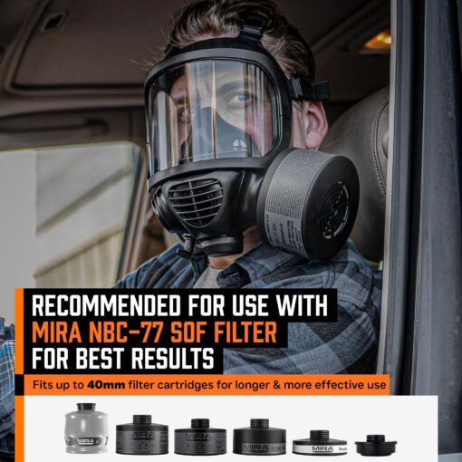 MIRA SAFETY M Certified CBRN Full Face Gas Mask Reusable Respirator Professional Grade (CM-6M Mask WITH Drinking System), 2 Piece Set - Image 4