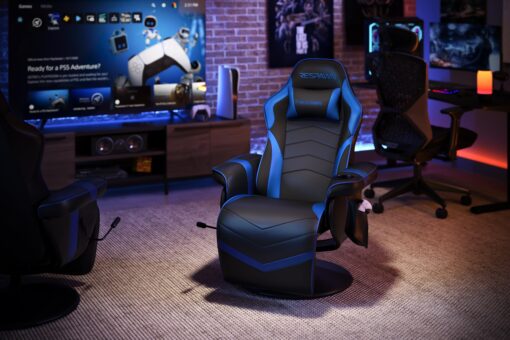 RESPAWN 900 Gaming Recliner - Video Games Console Recliner Chair, Computer Recliner, Adjustable Leg Rest and Recline, Recliner with Cupholder, Reclining Gaming Chair with Footrest - Blue - Image 5