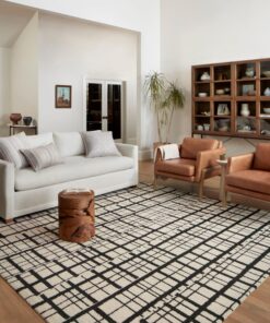Loloi Chris Loves Julia x Polly Collection POL-02 Black/Ivory 5'-0" x 7'-6" Area Rug