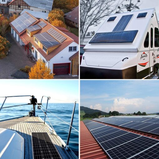 Topsolar Solar Panel Kit 200（2*100W) Watt 12 Volt Monocrystalline Off Grid System for Homes RV Boat + 30A 12V/24V Solar Charge Controller + Solar Cables + Z-Brackets for Mounting - Image 3