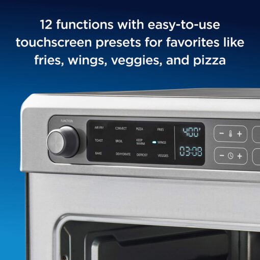 Oster Digital Air Fryer Oven with RapidCrisp, Stainless Steel, 12-Function Countertop Oven with Convection,Silver - Image 3