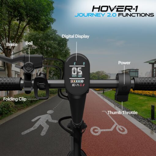Hover-1 Journey 2.0 Foldable Electric Scooter for Adults with 350W Brushless Motor, 15 mph Max Speed, 8.5” Air-Filled Tires and 16 Mile Range - Image 4