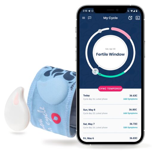 Tempdrop Fertility and Ovulation Tracker –Wearable Basal Body Temperature (BBT) Monitoring Sensor and Fertility Charting App Includes Comfortable Armband (L/XL - 12.5-18.5 Inches) - Image 8