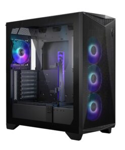 MSI MPG GUNGNIR 300R Airflow - Premium Mid-Tower Gaming PC Case - Tempered Glass Side Panel - ARGB 120mm Fans - Liquid Cooling Support up to 360mm Radiator - Vented Front Panel