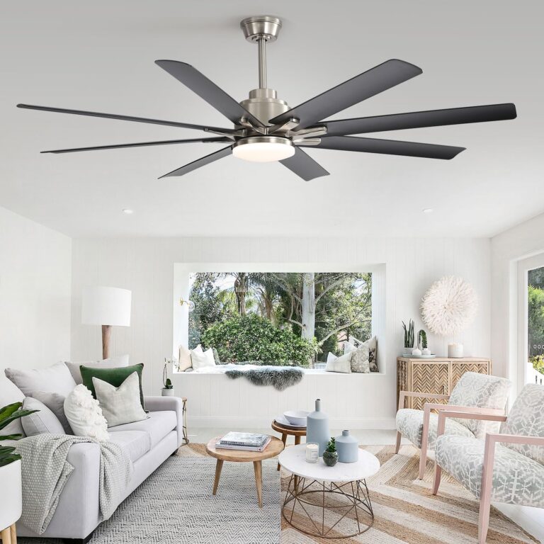 Sofucor 66 Inch Smart Ceiling Fan with Lights and Remote, APP Control, Compatible with Alexa/Google, Indoor Outdoor Low Profile Black Ceiling Fan with 3 Downrod for Living Room Farmhouse Patio - Image 9