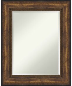 Amanti Art Bronze Bathroom Mirror for Over Sink, 32x26 Ballroom Bronze Rectangle Vanity Mirror, Medium Traditional Frame, Hangs Horizonally and Vertically, Bathroom Wall Decor, Beveled Edge