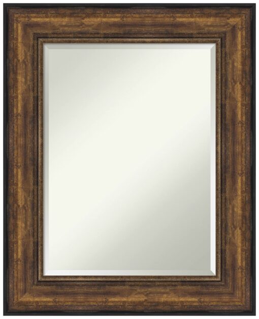 Amanti Art Bronze Bathroom Mirror for Over Sink, 32x26 Ballroom Bronze Rectangle Vanity Mirror, Medium Traditional Frame, Hangs Horizonally and Vertically, Bathroom Wall Decor, Beveled Edge