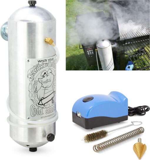 Smoke Daddy Magnum P.I.G. Hot or Cold Smoke Generator | Works w/Any Outside BBQ Grill | Electric Smoker Pellet Accessory | Add Your Favorite Blend of Wood Chunks or Chips to Customize Flavor Profile