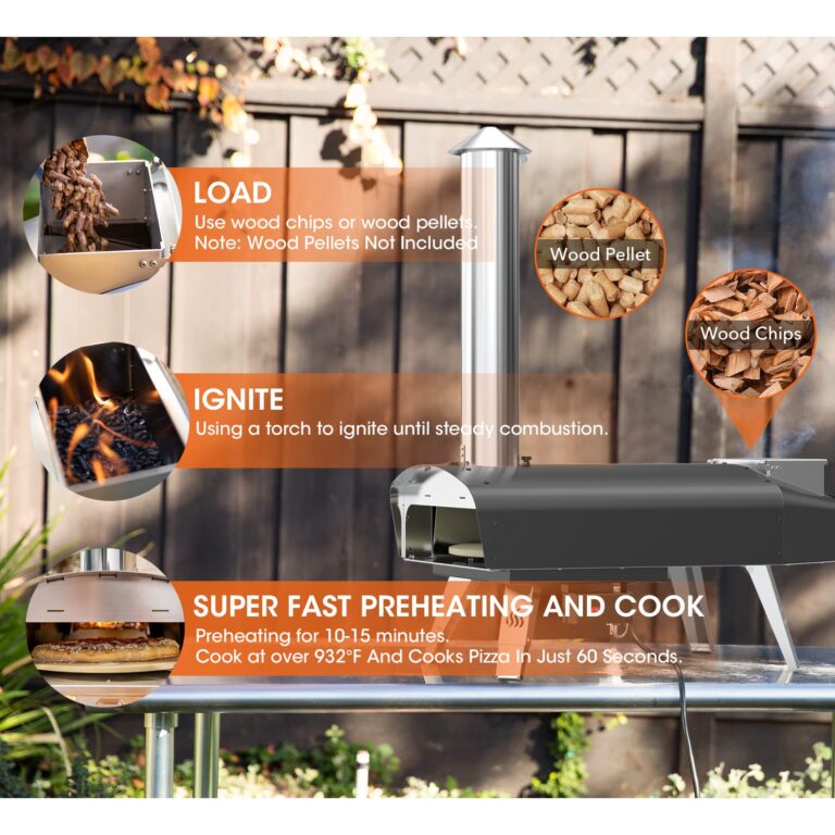 Mimiuo Outdoor Pizza Oven Wood Pellet Fired Pizza Stove with Automatic Rotating System, Pizza Stone, Pizza Peel and Carry Bag (Tisserie W-Oven Series) - Global Patent - Image 8
