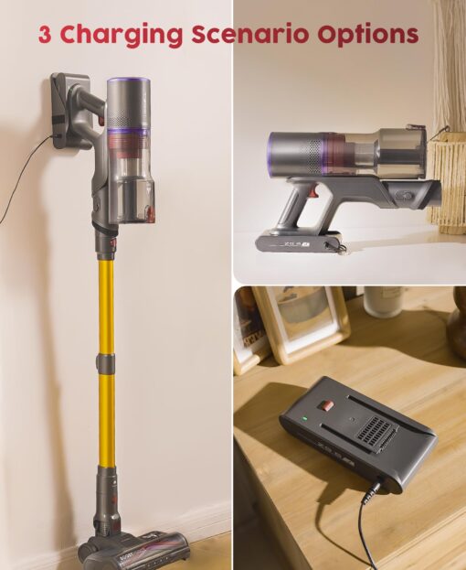 Cordless Vacuum Cleaner, 48Kpa 550W 65Mins Vacuum Cleaners for Home, Vacuum Cleaner with Wall Mount Charging, Anti-Tangle Stick Vacuum Self-Standing, Vacuum Cordless Rechargeable for Pet Hair/Carpet - Image 2