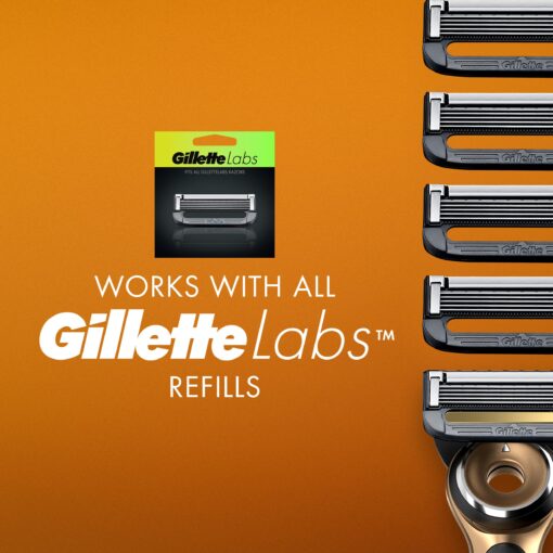 Gillette Labs Heated Razor Gold Edition - 1 Handle, 5 Blade Refills, 1 Charging Dock - Image 2