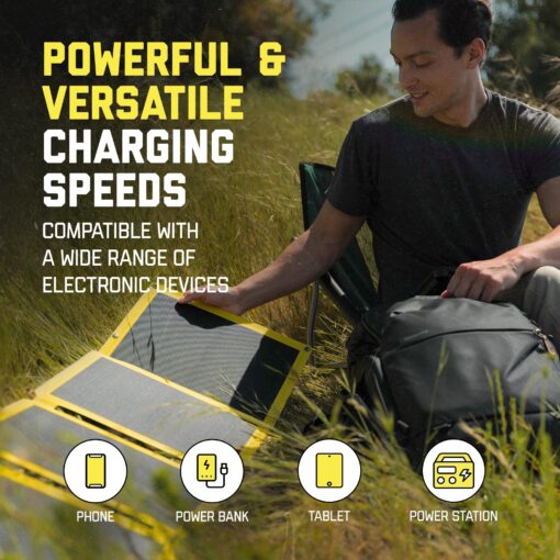 SunJack 60W Folding Portable Solar Panel Charger with Kickstands, IP67 Waterproof ETFE and DC/USB-A QC3.0 / USB-C PD30 for Cell Phone, Laptop, Power Station, Backpacking, Camping, Hiking, Emergency - Image 9