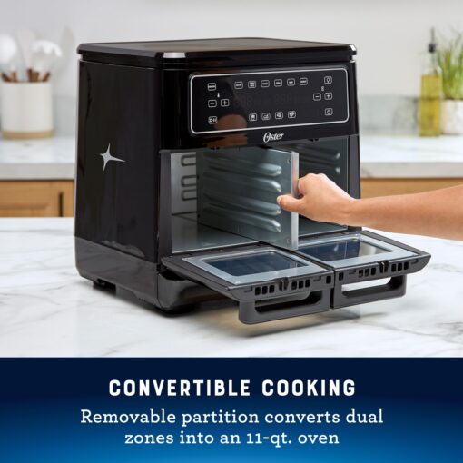 Oster 11-Quart Flex Air Fryer Oven, Dual Air Fryer with 2 Cooking Zones, Double Air Fryer with 6 Cooking Functions, Large Air Fryer with 2 Frying Baskets - Image 4