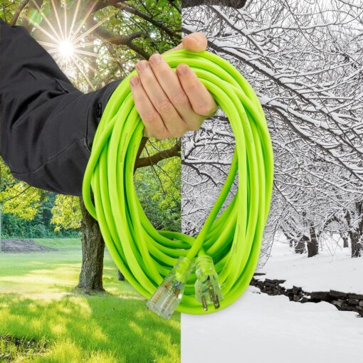 Flexzilla Pro Extension Cord, 10/3 AWG SJTW, 100 ft., Lighted Plug, Indoor/Outdoor, ZillaGreen - FZ512935 - Image 6