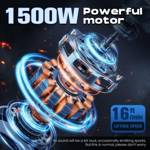 NEWTRY 1100lbs Electric Hoist Winch with Wireless Remote Control 110/120 Volt Portable Power Electric Hoist 16ft/min - Image 3