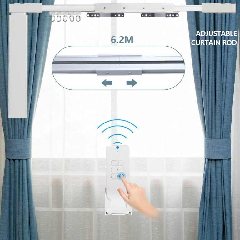 Electric Celling Curtain Tracks 87"-244" Smart Curtains Motorized Opener Curtains Rods with Remote Control (236'') - Image 6