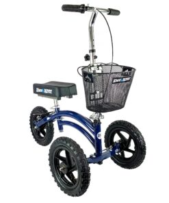 KneeRover Original Steerable All Terrain Knee Scooter for Adults for Foot Surgery Heavy Duty Knee Walker for Broken Ankle Foot Injuries - Leg Recovery Scooter Best Knee Crutch Alternative (Blue)