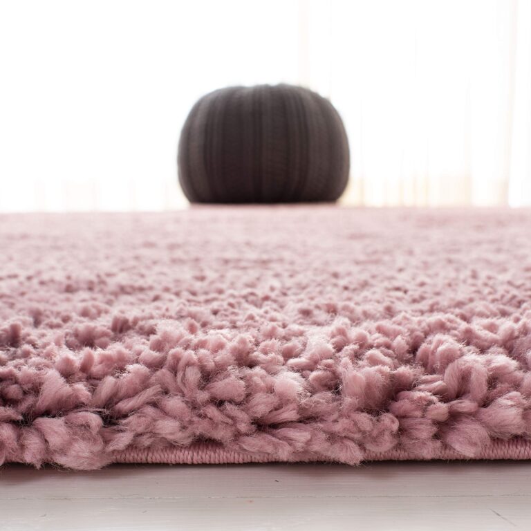 SAFAVIEH Fontana Shag Collection Area Rug - 5'3" x 7'6", Pink, Solid Design, Non-Shedding & Easy Care, 2-inch Thick Ideal for High Traffic Areas in Living Room, Bedroom (FNT800U) - Image 3