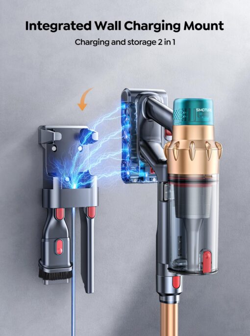 Cordless Vacuum Cleaner, 550W 45KPA 60 Mins Runtime Self-Standing Vacuum Cleaners for Home, Stick Vacuum with Charging Dock Station Removable Battery, Handheld Vacuum for Pet Hair/Carpet/Floor - Image 5