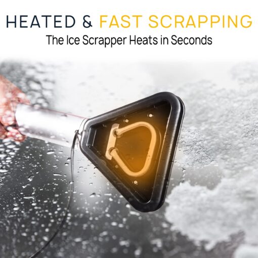 VaygWay Electric Heated Car Window Snow Ice Scraper with Light (8 Pk Electric Snow Ice Scraper) - Image 5
