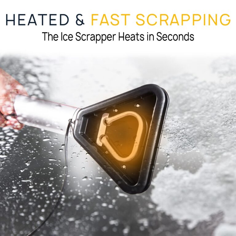 VaygWay Electric Heated Car Window Snow Ice Scraper with Light (8 Pk Electric Snow Ice Scraper) - Image 5