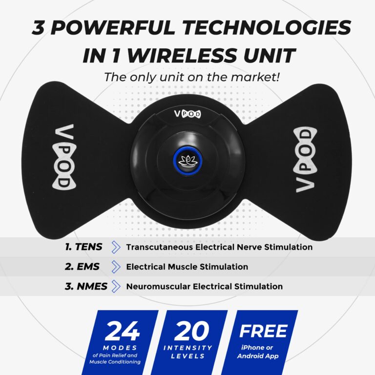 Massage Therapy Concepts VPOD Deluxe Wireless TENS Unit - EMS Muscle Stimulator for Pain Relief Therapy, 24 Modes - TENS Massager Stimulation Machine for Sciatica, Back, Neck, Nerve - FSA/HSA Eligible - Image 7