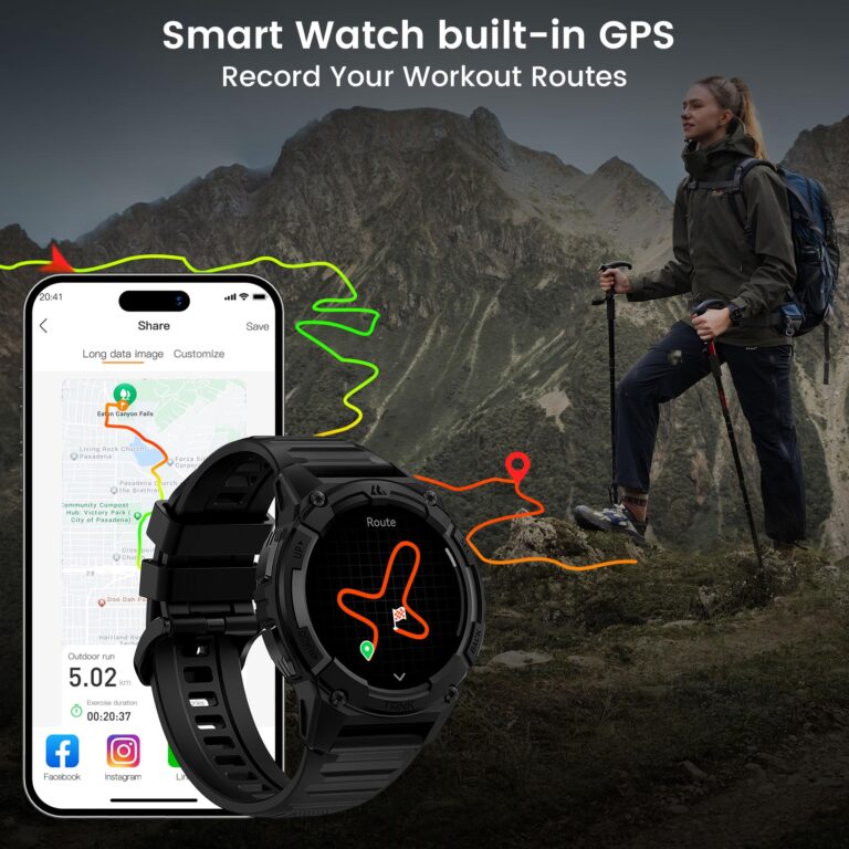 KOSPET Tank S2 Smart Watch for Men Women GPS, 5ATM Waterproof, Pressure/Altitude/Compass, 1.32" AMOLED Display Fitness Tracker(Answer/Make Call), AI Voice Assistant, 24H Sleep/Hear Rate Monitor - Image 8