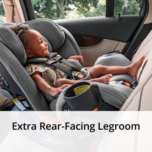Chicco OneFit ClearTex All-in-One Car Seat, Slim Design, Rear-Facing Seat for Infants 5-40 lbs., Forward-Facing 25-65 lbs., Booster 40-100 lbs., Convertible Car Seat | Slate/Grey - Image 14