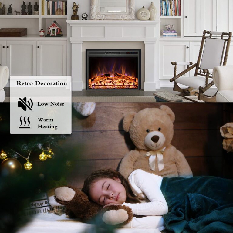 Kentsky Electric Fireplace, 28" Electric Fireplace Inserts, Recessed Fireplace Heater with Remote Control, Adjustable Flame Colors, Timer&Overheating Protection, 750/1500W - Image 4