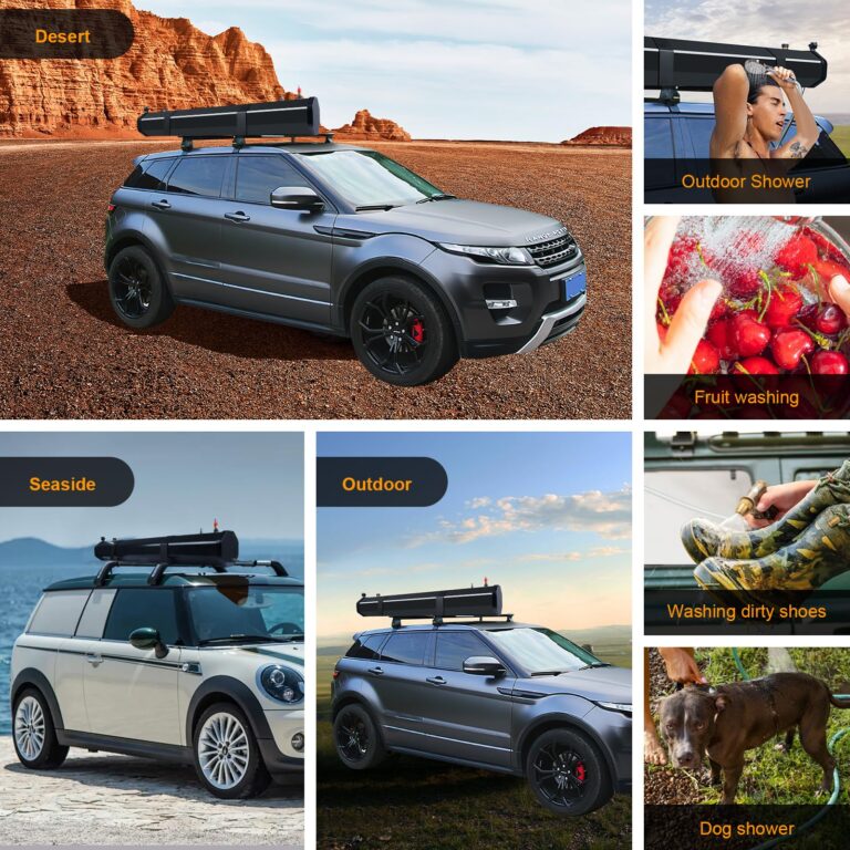 Pressurized Water Tank,Roof Rack Shower Solar Car Shower,7.9 Gal/30L,Roof Rack Water Tank Off-Road Vehicles,Pick-Up Trucks,SUV,Mounts to Roof Racks - Image 2