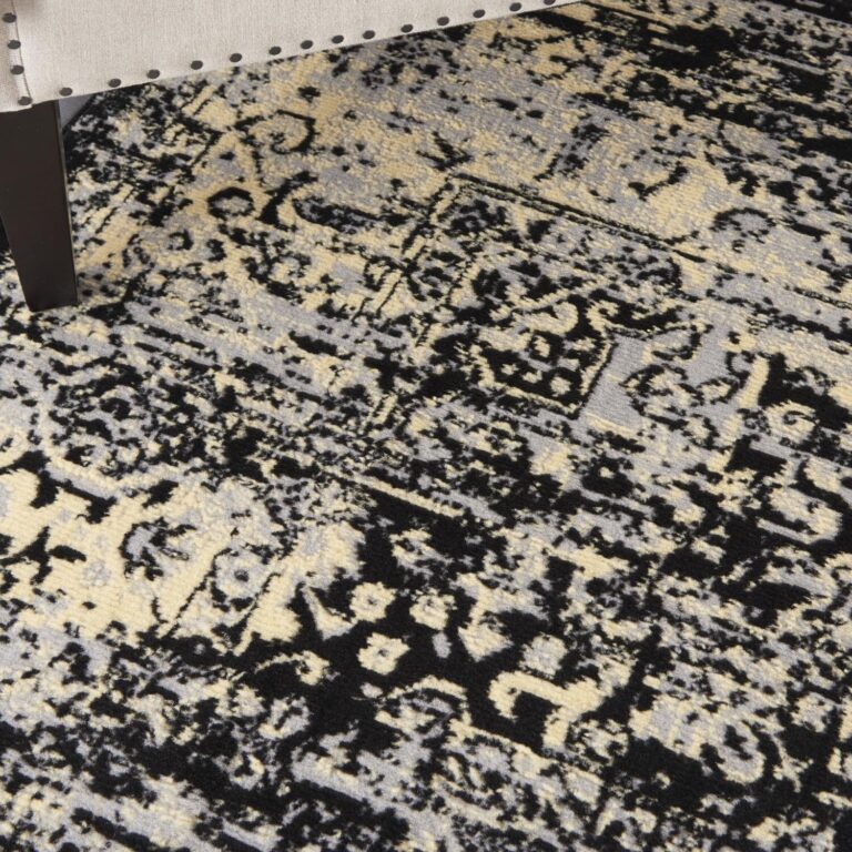 Nourison Grafix Traditional Black 7' x 10' Area Rug, Easy Clean, Non Shedding, Bed Room, Living Room, Dining Room, Kitchen (7x10) - Image 3
