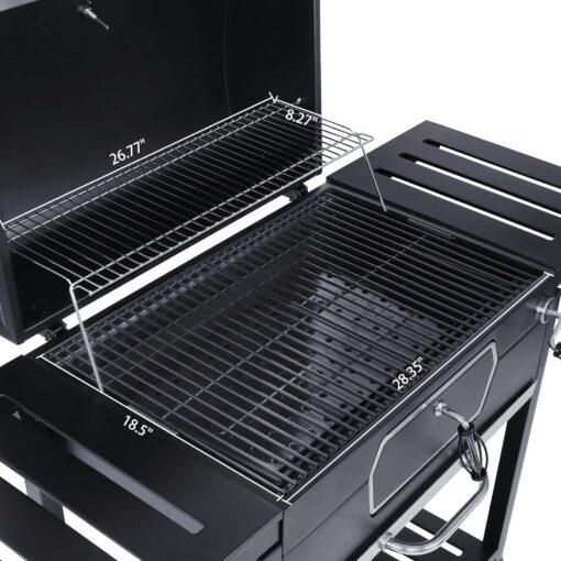 Royal Gourmet CD2030AN 30-Inch Charcoal Grill, Deluxe BBQ Smoker Picnic Camping Patio Backyard Cooking, Black, Large - Image 8