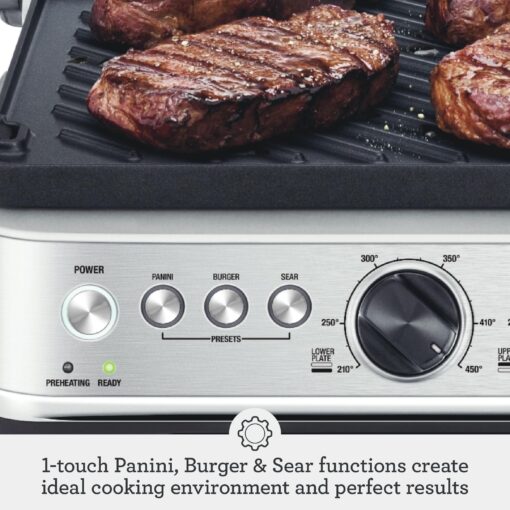 Breville BGR700BSS Sear and Press Grill, Brushed Stainless Steel - Image 5