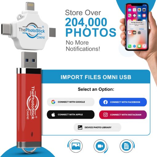 ThePhotoStick® Omni 512GB - Secure Photo & Video Backup and Transfer | Digital File Organization | USB & Multiport Connection for Phones, Tablets and Computers | Portable Memory | External Storage - Image 7