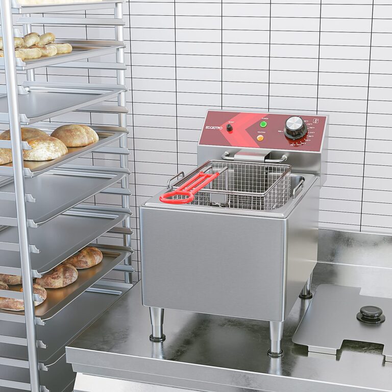 EGGKITPO Deep Fryer with Basket Commercial 12L Electric Countertop Fryer Stainless Steel Deep Fryers for Restaurant Home Use with Extra Large Frying Basket and Lid, 120V, 1800W - Image 3