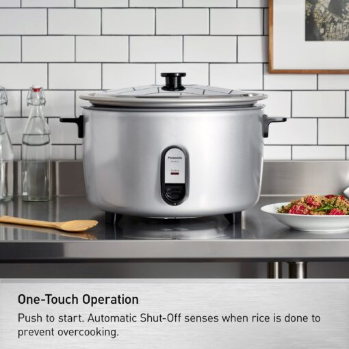 Panasonic Commercial Rice Cooker, 208V Extra-Large Capacity 80-Cup (Cooked), 40-Cup (Uncooked) with One-Touch Operation - SR-GA721L - Silver - Image 4