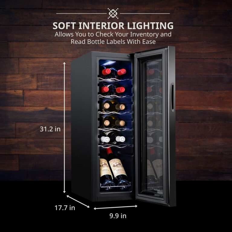 Ivation 12 Bottle Compressor Wine Cooler Refrigerator w/Lock, Large Freestanding Wine Cellar Fridge, 41f-64f Digital Temperature Control Glass Door Black - Image 7