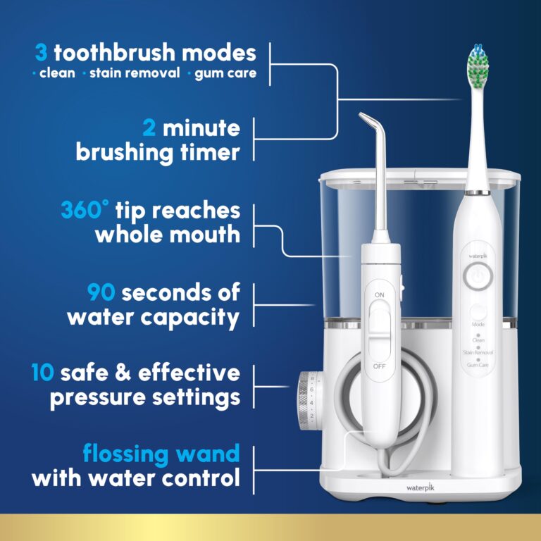 Waterpik Sensonic Complete Care Water Flosser and Rechargeable Electric Toothbrush Combo Set for Teeth Cleaning and Flossing, CC-04, White, Packaging May Vary - Image 6
