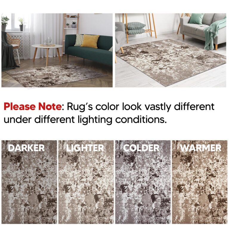 Keen Home Design Area Rugs - 8x10 Non-Shedding, Abstract Rugs for Kitchen, Living Room, Bedroom, Dining Room, Entryway - Size: 7'3" x 10'2", Multi - Image 3