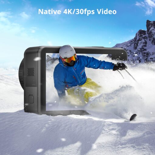 AKASO Brave 7 Action Camera 4K30FPS 20MP with 256GB U3 MicroSDXC Memory Card, Waterproof Camera with Touch Screen IPX8 33FT EIS 2.0 Zoom Support External Mic Voice Control with 2X 1350mAh Batteries - Image 7
