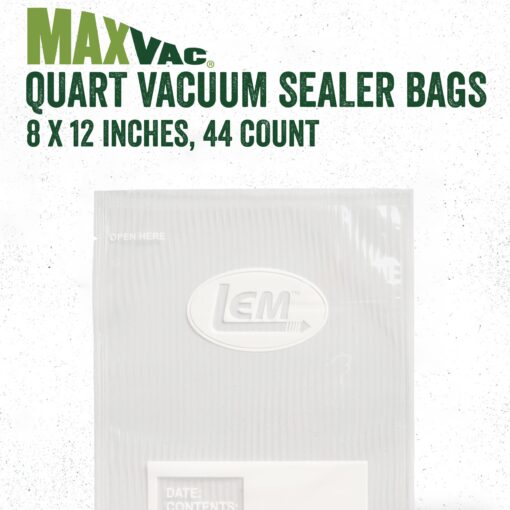 LEM MaxVac 250 Vacuum Sealer & MaxVac Quart Vacuum Bags - 44-Count - Image 3