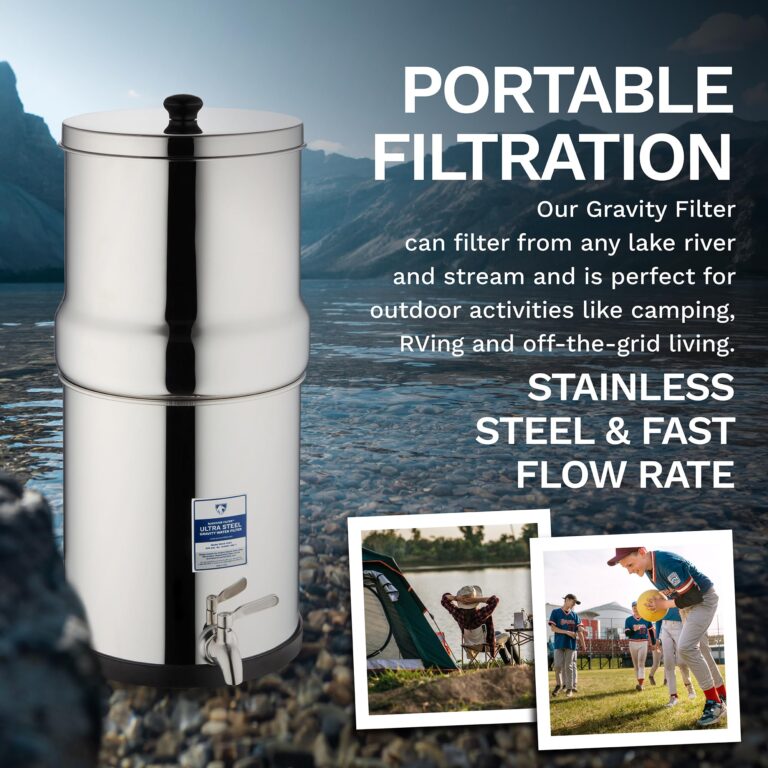 Survivor Filter Ultra Gravity Water Filter System - Stainless Steel Countertop Gravity Fed Water Filter with Stand, 2.25 Gallon, for Home and Outdoors - Removes Bacteria, Viruses, and Parasites - Image 6