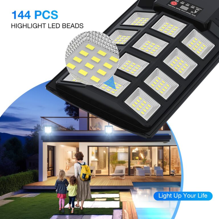 Heisolcool Solar Street Lights Outdoor Waterproof, 23000LM 320° Wide Angle Flood Light, LED Solar Parking Light with Motion Sensor and Remote Control, Suitable for Street, Parking lot-4PACK - Image 2