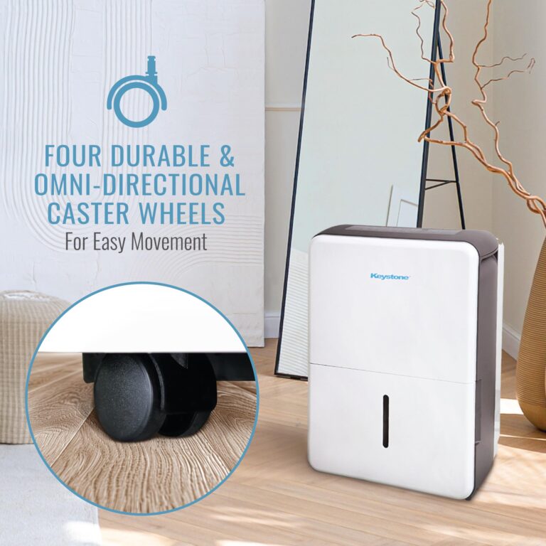 Keystone Energy Star 22-Pint Portable Dehumidifier,115V, Dehumidifier for Large Rooms up to 1,500 Sq.Ft. with Auto-Shutoff & Timer, Quiet Home Dehumidifier and Moisture Absorber - Image 3