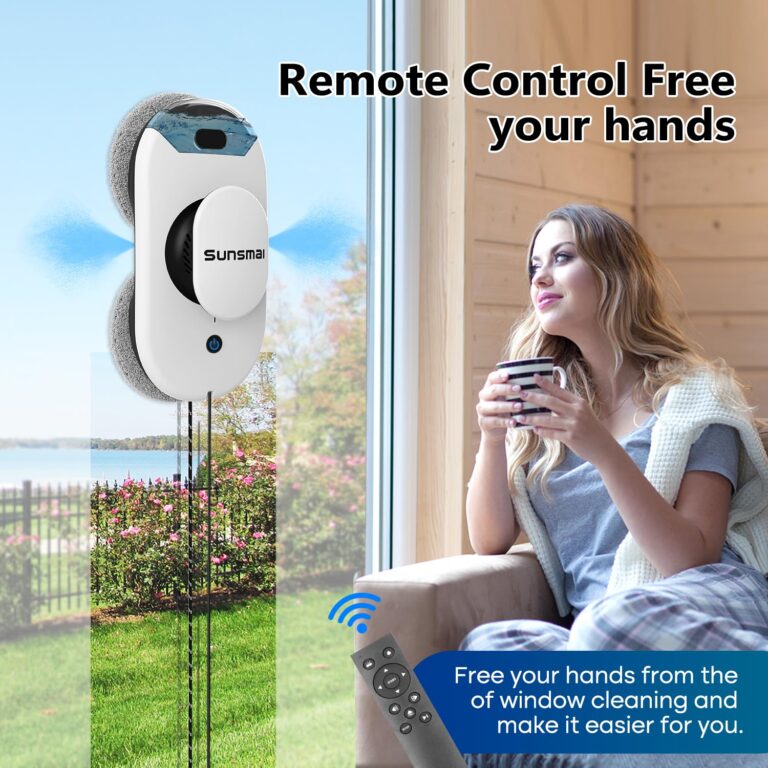 SUNSMAI Window Cleaning Robot with Dual Water Spray, 2800Pa Upgrade Anti-Clogging, Intelligent Edge Detection 3.0 Path Planning, Remote Control Window Cleaner Robot for All Smooth Surfaces - Image 8