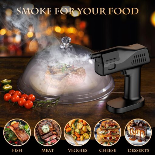 RAYBYLAND Electric Smoker Gun for Cooking, 5000mAh Rechargeable Battery, One Button Operation, Suitable for Indoor and Outdoor Barbecue and Bar Cocktails, Whiskey - Image 4