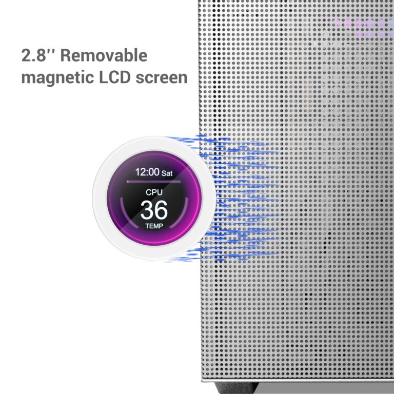 SAMA Q70 White CPU Liquid Cooler, 360MM Water AIO CPU Cooler with 2.8" LCD Display, Magnetic Detachable, XT120 Modular Fans LCP Blade, Bonus Stands, Support 115X, 2011, 1200, 1700, 1851， AM4, AM5 - Image 2