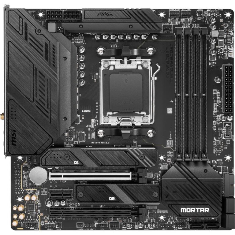 MSI MAG B650M Mortar WiFi Gaming Motherboard (AMD Ryzen 9000/8000/7000 Series Processors,AM5,DDR5,PCIe 4.0,M.2 Slots,SATA 6Gb/s,USB 3.2 Gen 2,HDMI/DP,Wi-Fi 6E,Bluetooth 5.3,2.5Gbps LAN,mATX) - Image 7