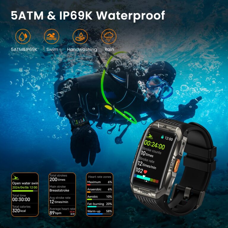 KOSPET Tank X2 Ultra GPS Smart Watch, 3D Curved Glass, Stainless Steel Unibody, 6 Satellite Positioning, Compass, 50M Waterproof, Answer/Make Call, 1.64" AMOLED Screen - Image 2